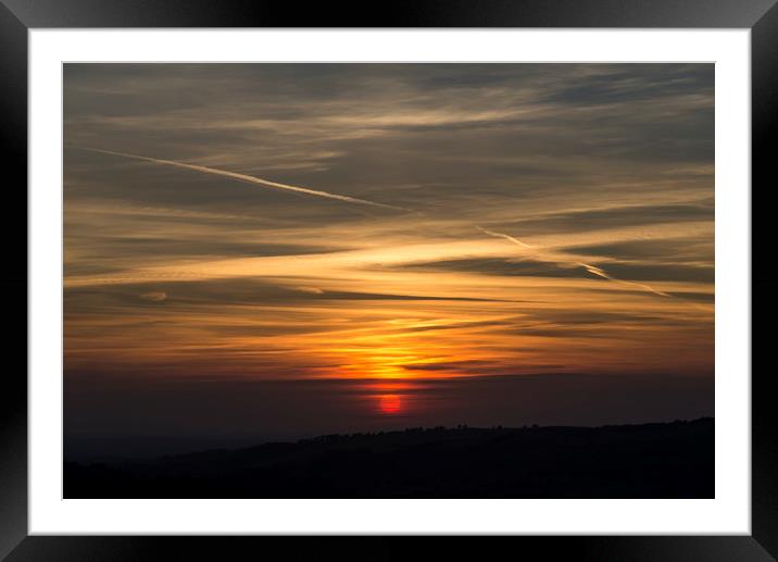 Deep red sunset Framed Mounted Print by Andrew Kearton