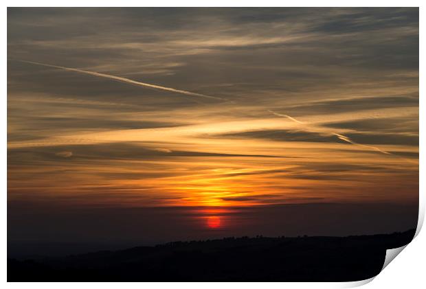 Deep red sunset Print by Andrew Kearton
