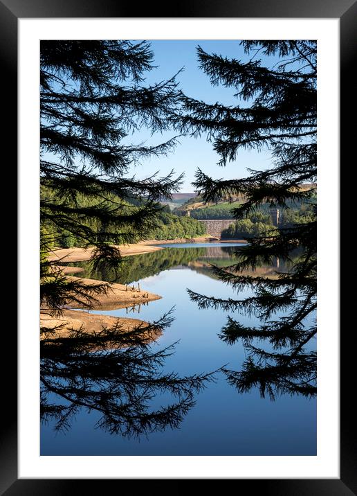 Derwent reservoir seen through the trees Framed Mounted Print by Andrew Kearton