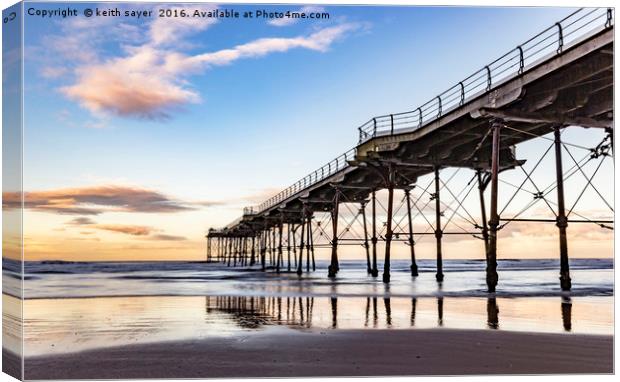 Saltburn in the afternoon light  Canvas Print by keith sayer