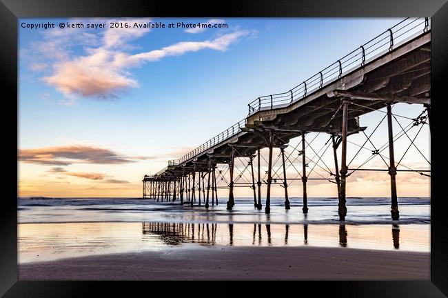 Saltburn in the afternoon light  Framed Print by keith sayer