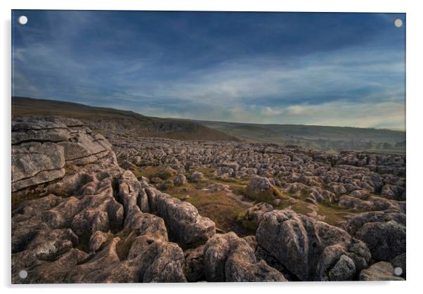 Limestone pavements Malham cove Acrylic by Eddie John