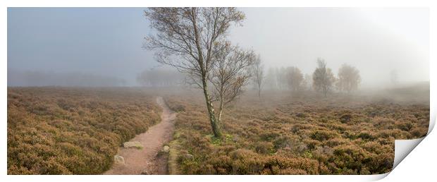 Mist drifting over the moors Print by Andrew Kearton