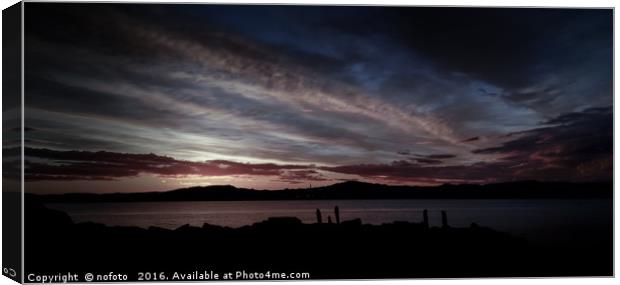 Sunset over Dundee and River Tay Canvas Print by nofoto 
