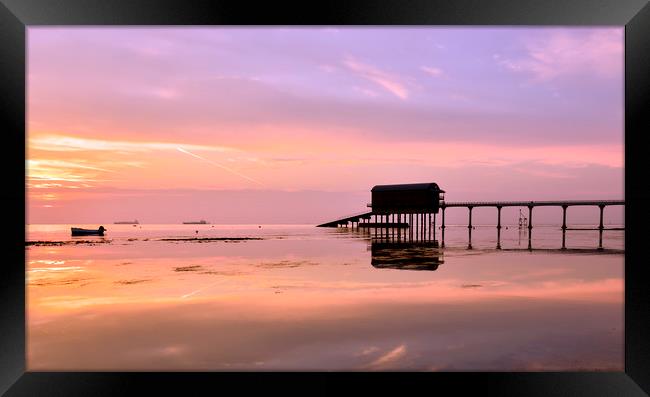 Sunrise at Bembridge life boat pier Framed Print by Shaun Jacobs