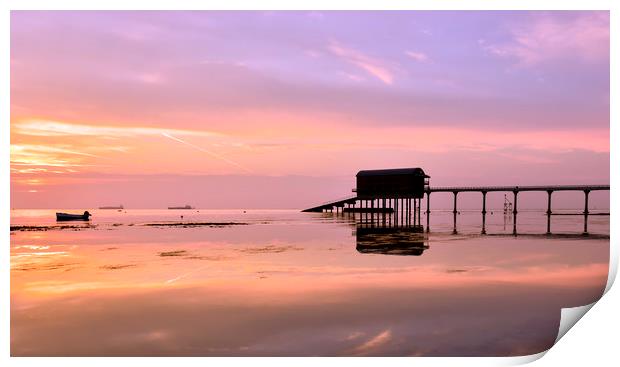 Sunrise at Bembridge life boat pier Print by Shaun Jacobs
