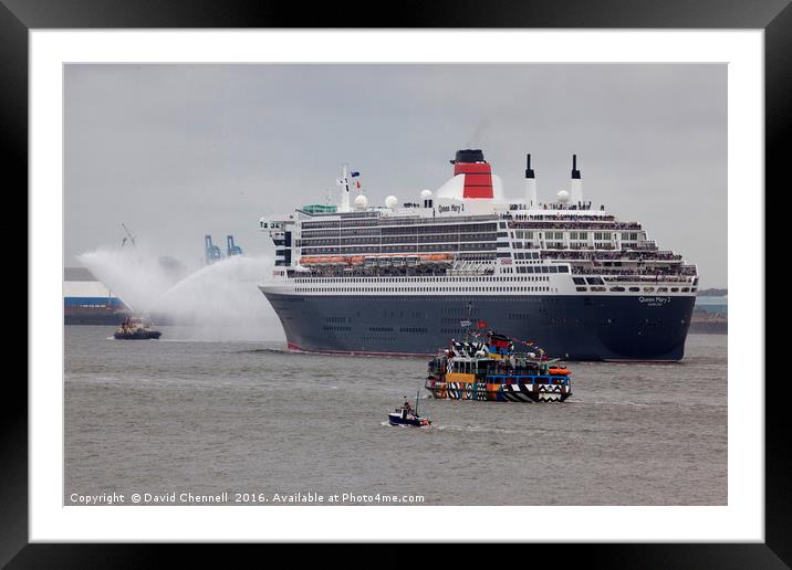 Queen Mary 2 Procession Framed Mounted Print by David Chennell