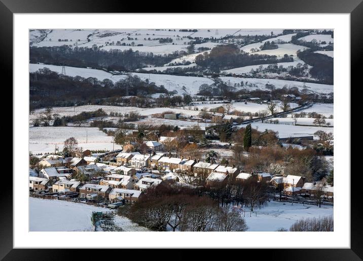 Village in the snow Framed Mounted Print by Andrew Kearton