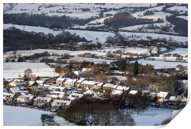 Village in the snow Print by Andrew Kearton