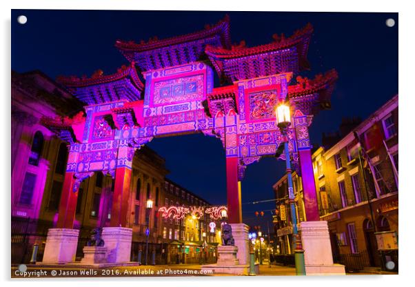 Chinese Archway lit up Acrylic by Jason Wells