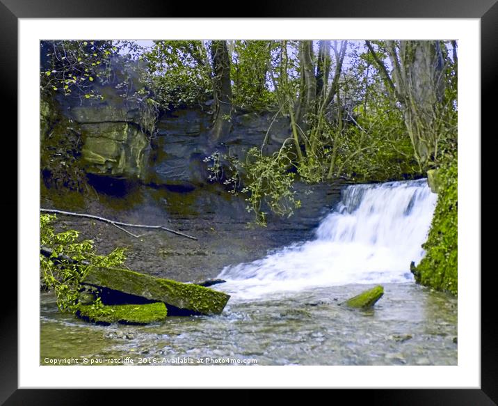 waterfall Framed Mounted Print by paul ratcliffe