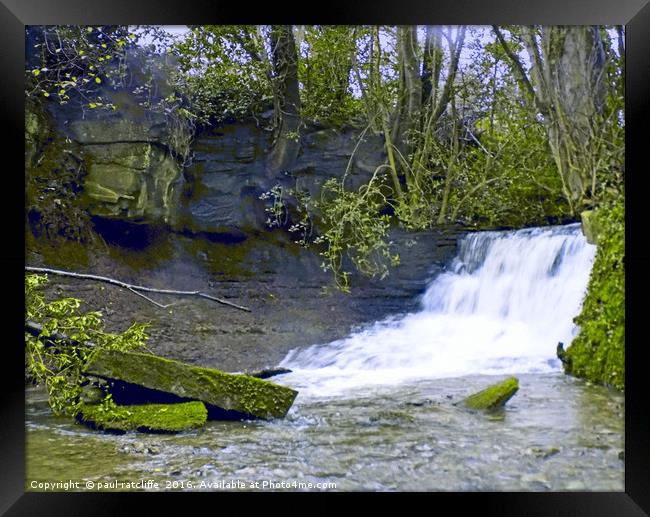 waterfall Framed Print by paul ratcliffe