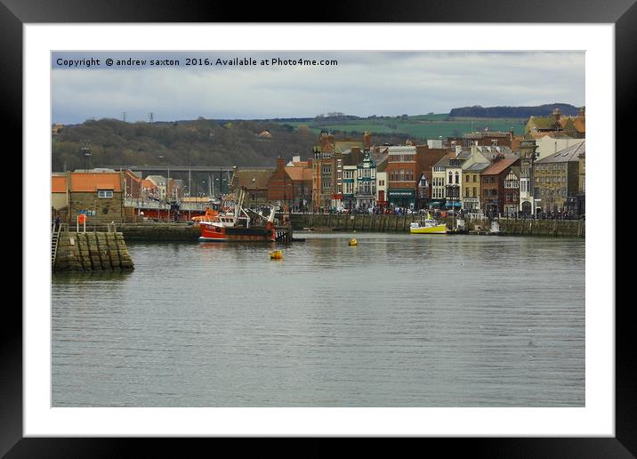 WHITBY BY THE SEA Framed Mounted Print by andrew saxton