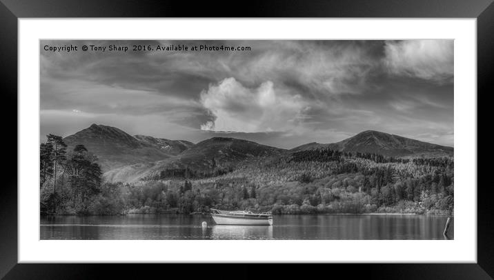 Becalmed on Derwent Water Framed Mounted Print by Tony Sharp LRPS CPAGB
