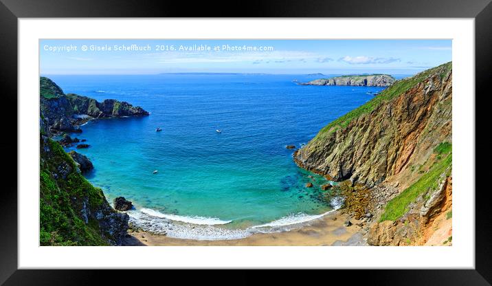 View from Sark towards Further Channel Islands Framed Mounted Print by Gisela Scheffbuch