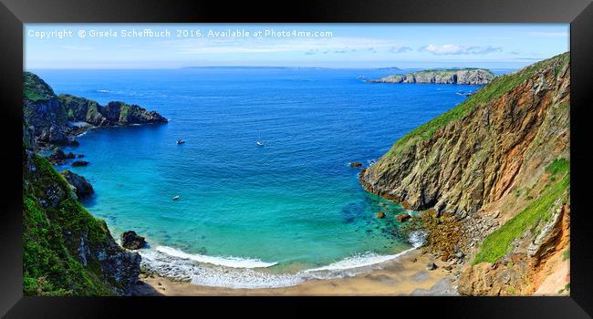 View from Sark towards Further Channel Islands Framed Print by Gisela Scheffbuch