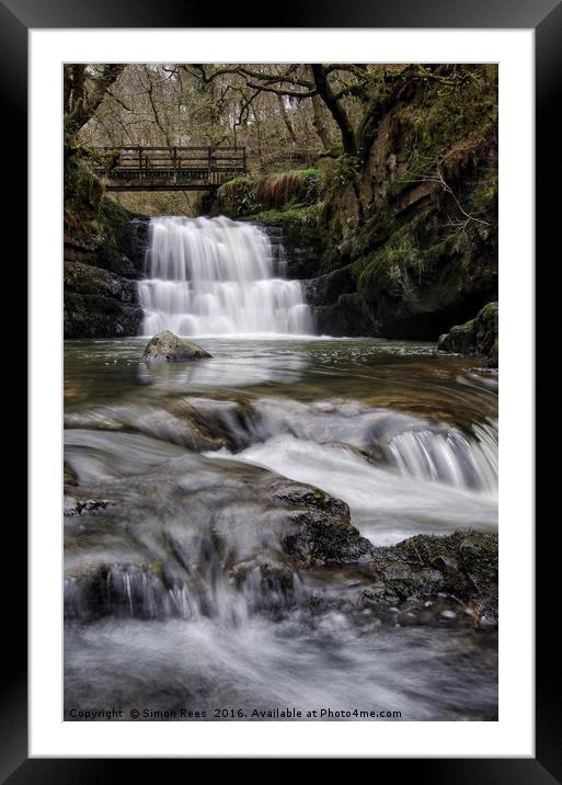 Brecon Beacons Waterfall Framed Mounted Print by Simon Rees