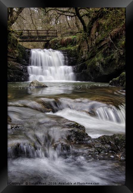 Brecon Beacons Waterfall Framed Print by Simon Rees