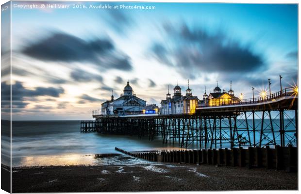 Clouds Over Eastbourne Pier Canvas Print by Neil Vary