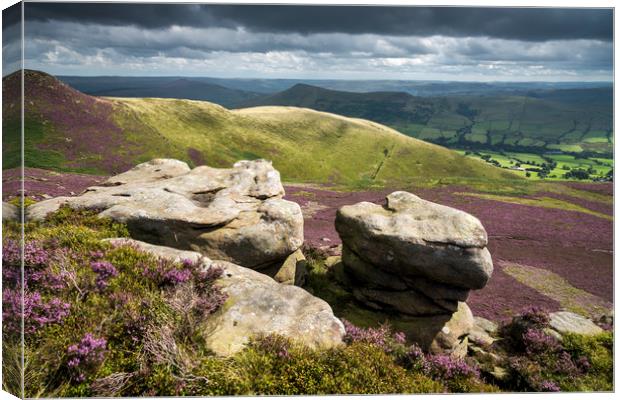 Dramatic view from Ringing Roger, Edale Canvas Print by Andrew Kearton
