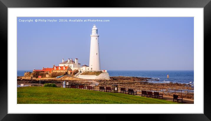 Iconic St Mary's Lighthouse Framed Mounted Print by Naylor's Photography