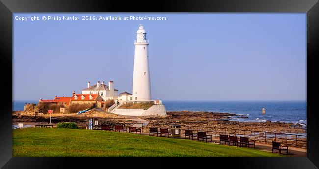 Iconic St Mary's Lighthouse Framed Print by Naylor's Photography