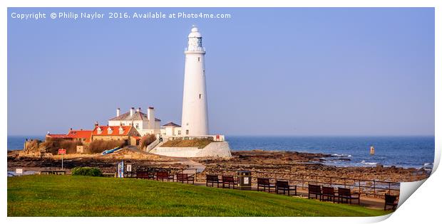 Iconic St Mary's Lighthouse Print by Naylor's Photography