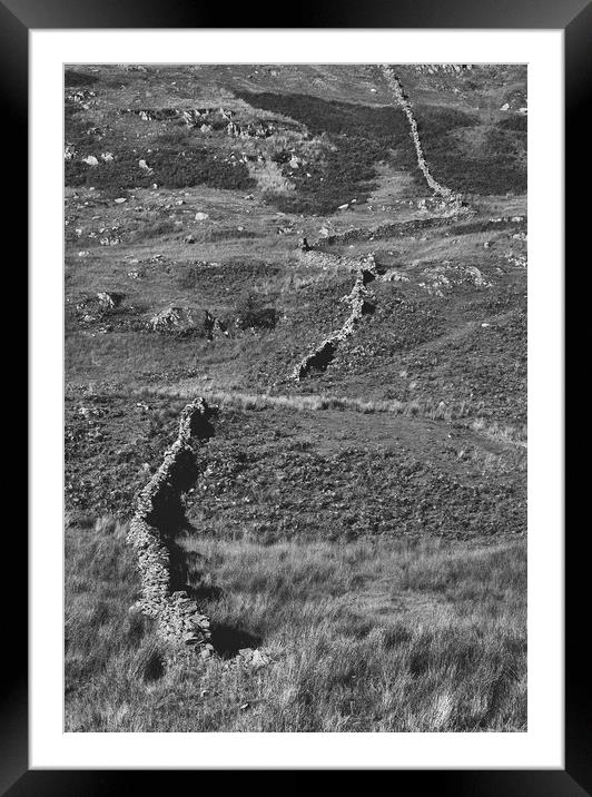 Drystone wall on a hillside. Cumbria, UK Framed Mounted Print by Liam Grant