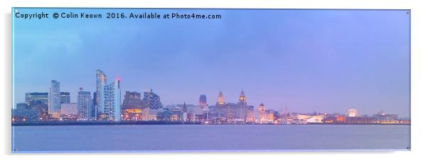 Liverpool Skyline PANO Acrylic by Colin Keown