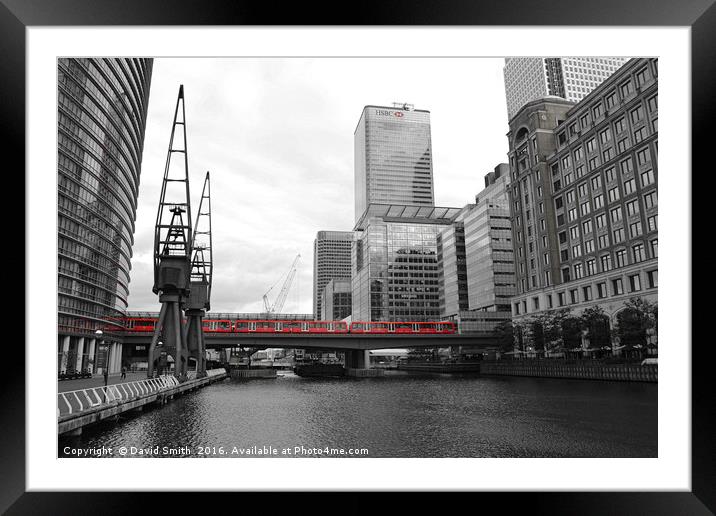 Docklands around canary wharf Framed Mounted Print by David Smith
