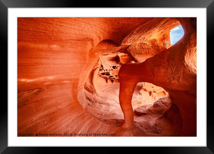 Windstone Arch, Fire Cave, Valley of Fire, Nevada Framed Mounted Print by Martin Williams