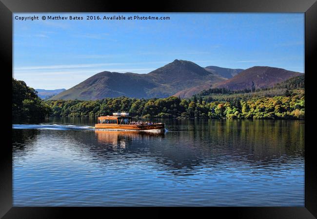 Derwent water boat Framed Print by Matthew Bates