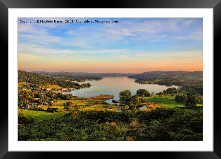 Majestic Windermere Framed Mounted Print by Matthew Bates