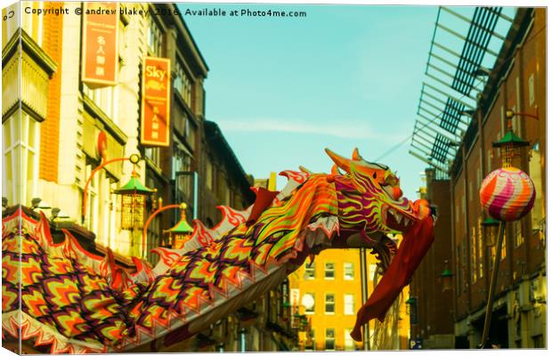 Chinese New Year In Newcastle Canvas Print by andrew blakey