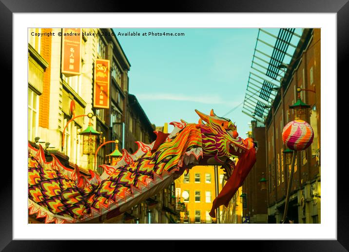 Chinese New Year In Newcastle Framed Mounted Print by andrew blakey