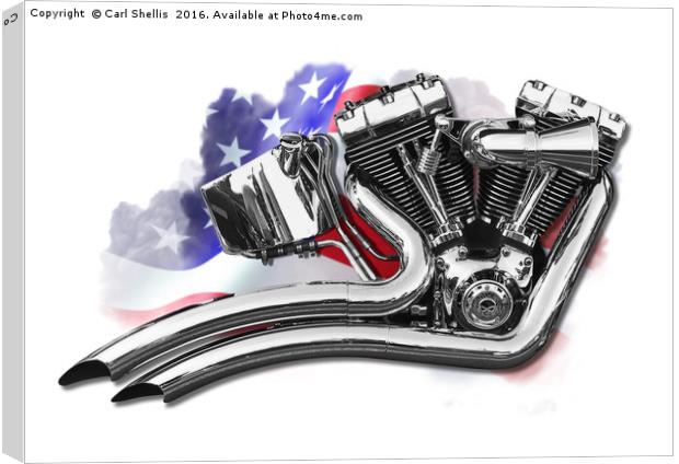 Harley v twin motor Canvas Print by Carl Shellis