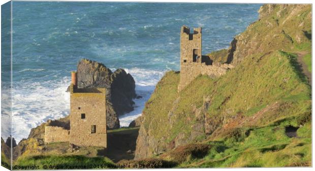 Crown Mine Botallack Cornwall Canvas Print by Angie Keverne