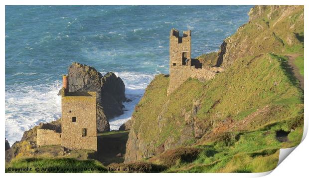 Crown Mine Botallack Cornwall Print by Angie Keverne