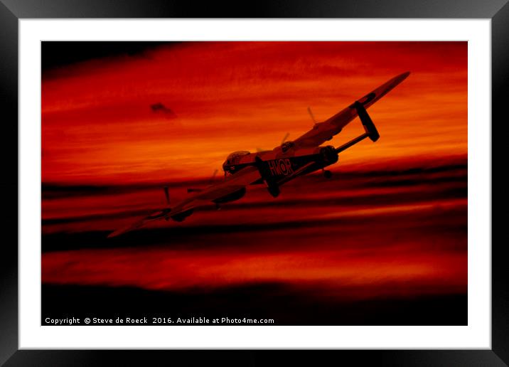 Bomber Sky Framed Mounted Print by Steve de Roeck