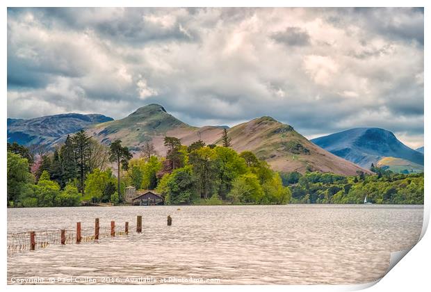 Derwentwater Boathouse Colour 2 Print by Paul Cullen