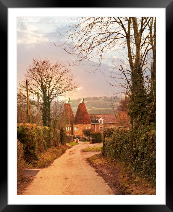 Oast House Framed Mounted Print by Dawn Cox