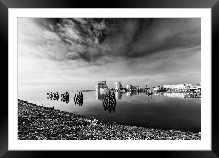 Fog In The Bay 3 Mono Framed Mounted Print by Steve Purnell