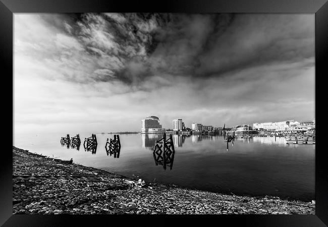 Fog In The Bay 3 Mono Framed Print by Steve Purnell