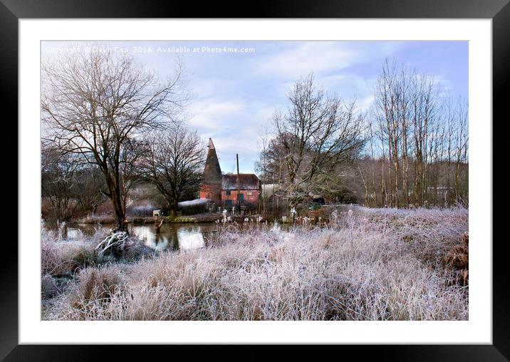 Oast by the River Framed Mounted Print by Dawn Cox