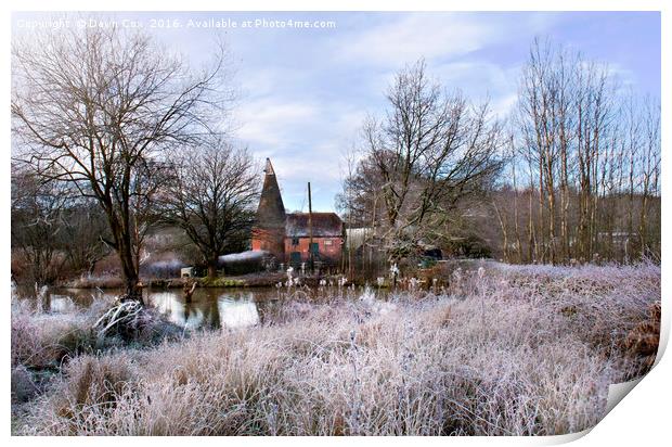 Oast by the River Print by Dawn Cox