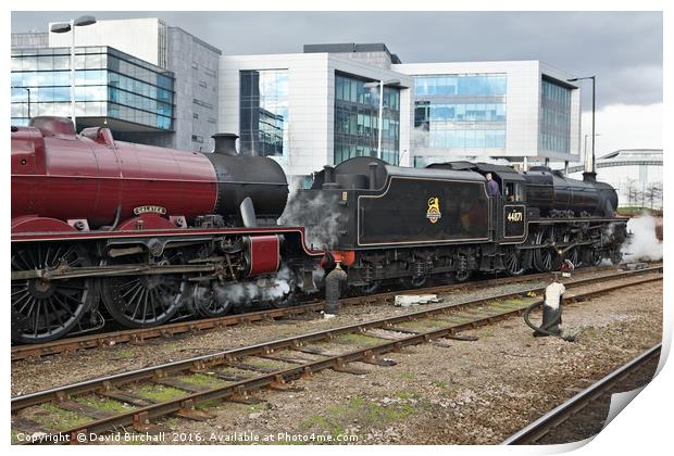 The Tin Bath steam train special at Sheffield. Print by David Birchall