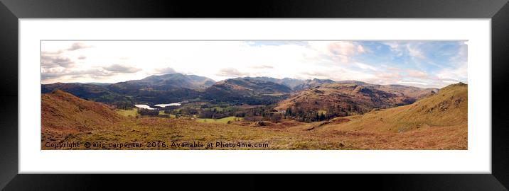 Langdale Panorama Framed Mounted Print by eric carpenter