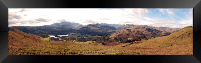 Langdale Panorama Framed Print by eric carpenter