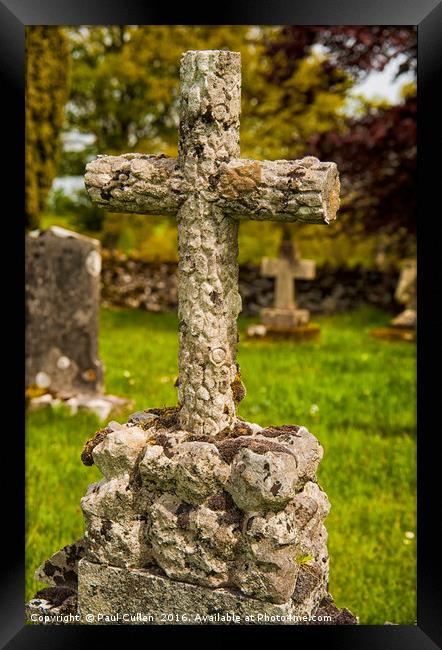 Cross monument in Lowther Church Yard. Framed Print by Paul Cullen