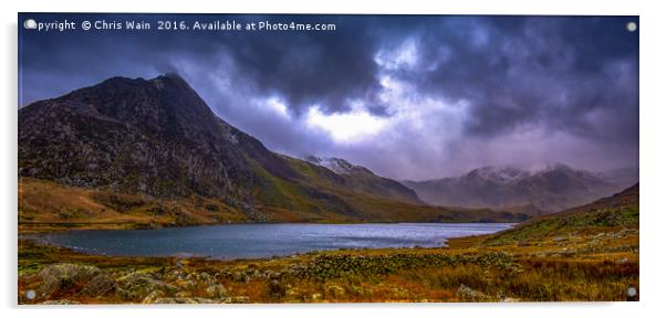 Rain in the Ogwen Valley, Snowdonia. Acrylic by Black Key Photography